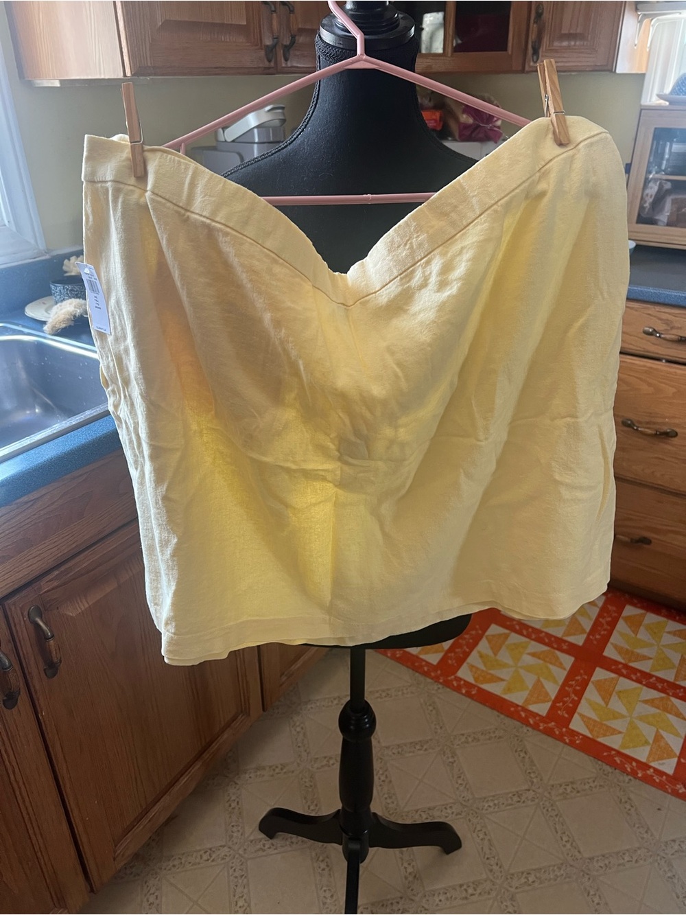 Old Navy Pale Yellow linen min skirt nwt
